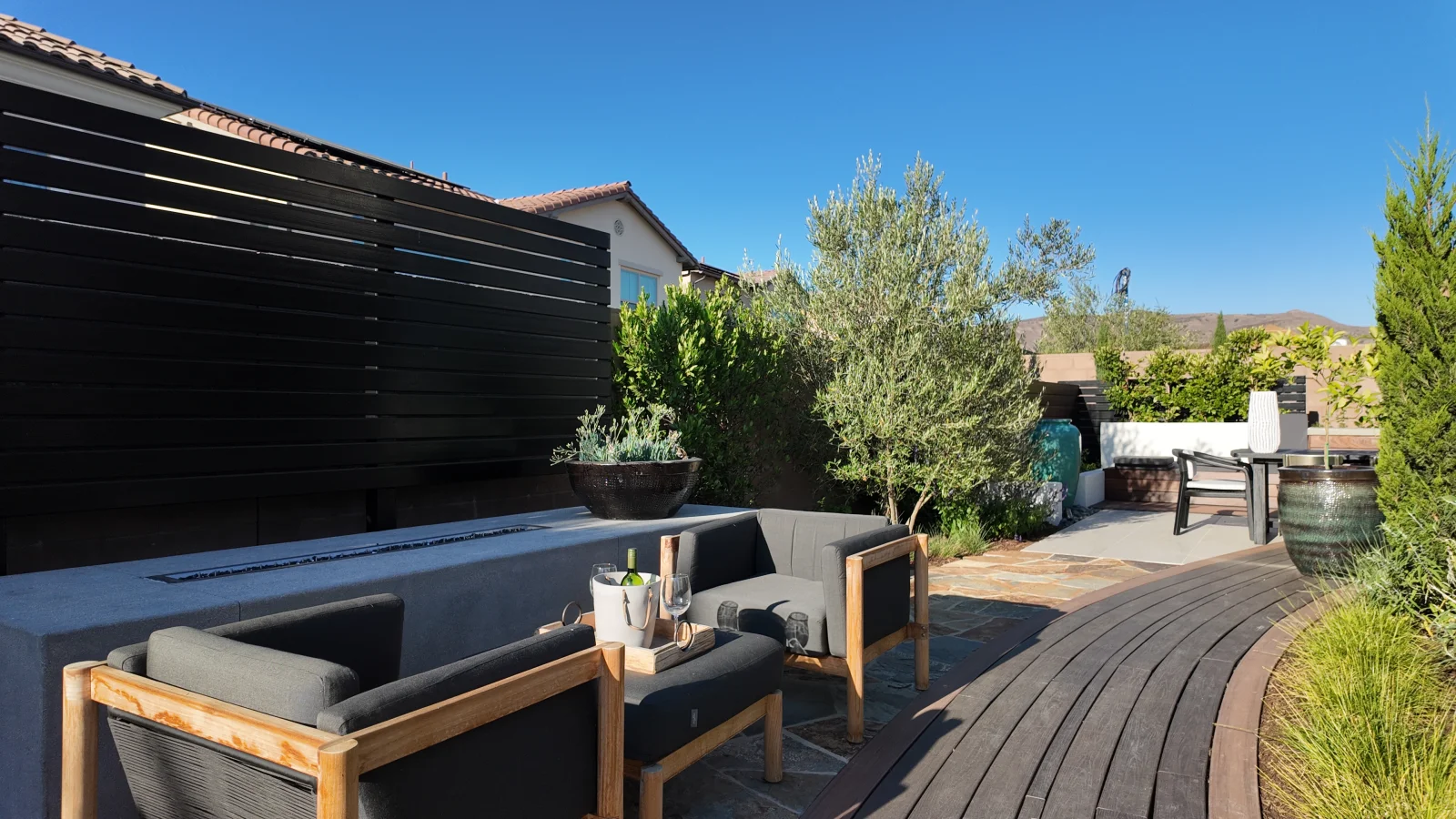 Completed backyard project in Orange County with HOA approval